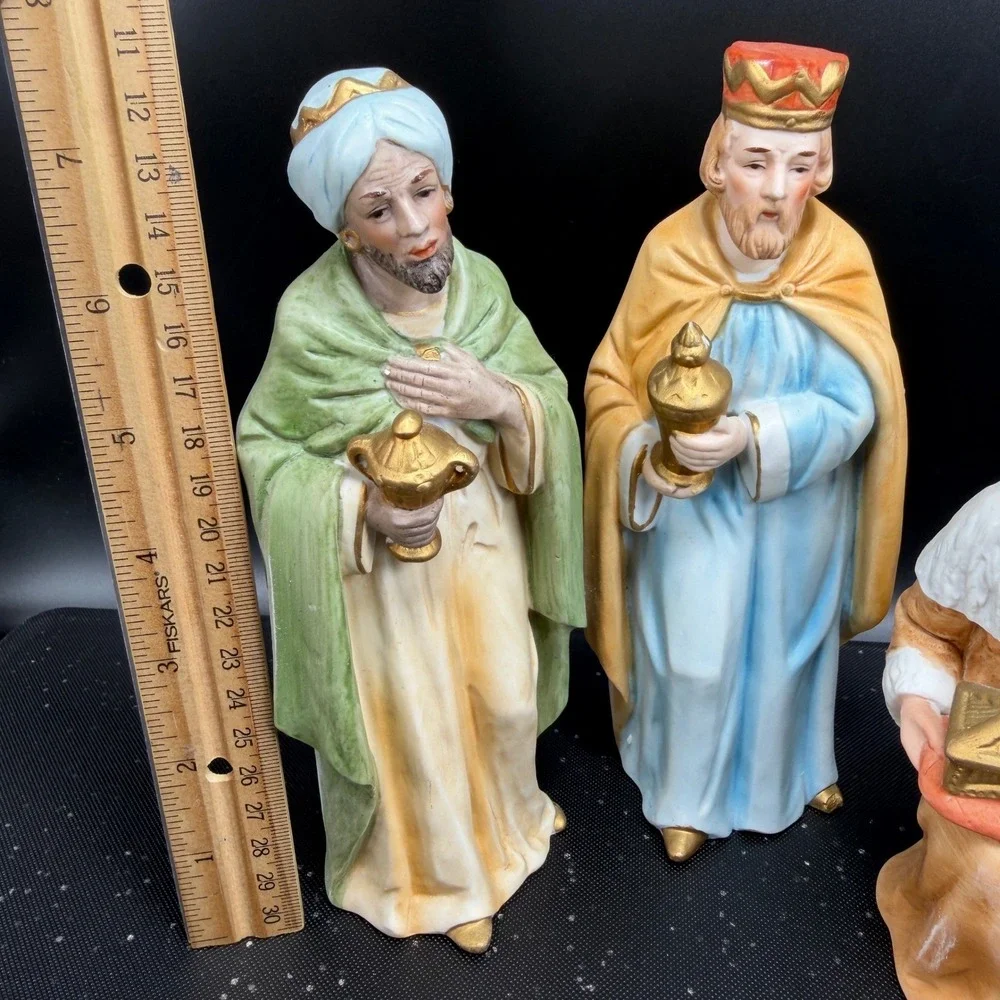Homco Three Wise‎ Men Nativity Figurines Porcelain Christmas Magi Set of 3 Large